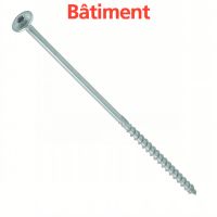Vis charpente bois tête ronde large partiellement filetée Torx CE bâtiment (Modèle : 36731)