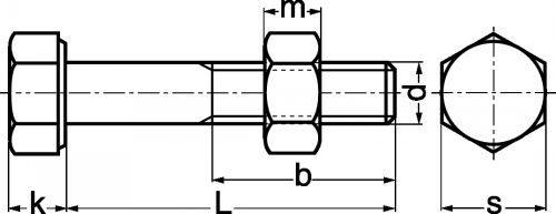 Schéma Boulon à tête hexagonale