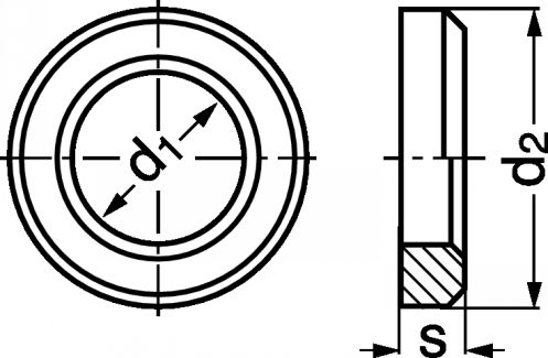 Schéma Rondelle plate chanfreinée