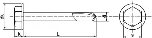 Schéma Vis autoperceuse tête H avec foret long