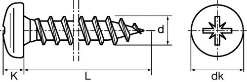 Schéma Vis à bois PANELVIT® tête cylindrique POZI