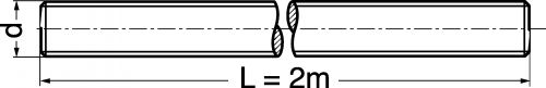 Schéma Tige filetée longueur 2 mètres