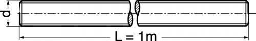 Schéma Tige filetée longueur 1 mètre