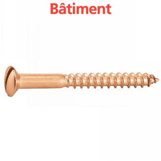 Vis bois tête fraisée bombée fendue laiton / Slotted raised countersunk head wood screws