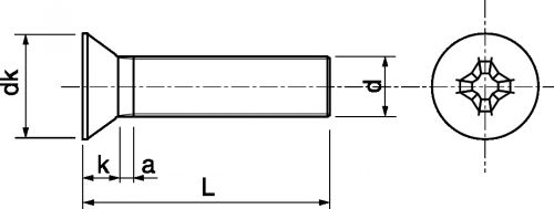 Schéma Vis à métaux tête fraisée Philips