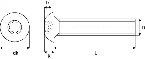 Vis métaux tête bombée six lobes / Six lobes button head screws