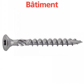 Vis pour bois tendre tête fraisee six lobes inox A2 / Six lobe countersunk head facade screws