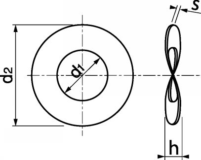 Schéma Rondelle élastique 2 ondes type B