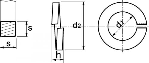 Schéma Rondelle élastique "GROWER" section carrée