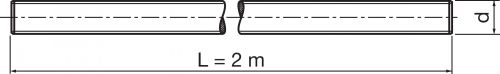 Schéma Tige filetée longueur 2 mètres