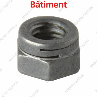 Ecrou hexagonal autofrein&eacute; 2 fentes