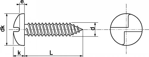 Schéma Vis à tôle tête cyl inviolable One Way