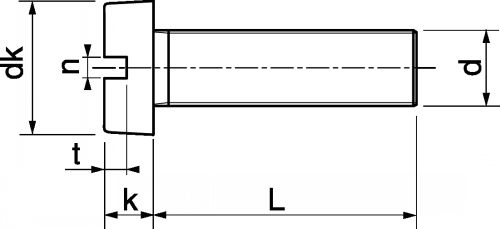 Schéma Vis à métaux tête cylindrique fendue