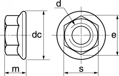 Ecrous à embase crantée / Hexagon flange nuts with serration