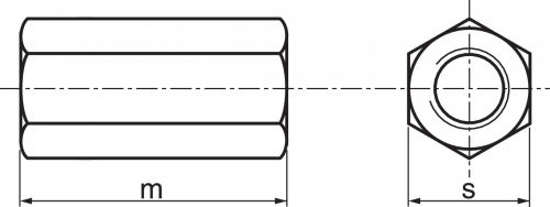 Schéma Ecrou Hexagonal M=3XD