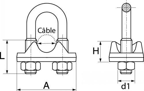 Serre cable à étrier