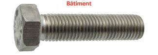 Vis à métaux tête hexagonale entièrement filetée