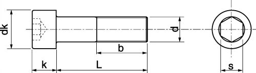 Schéma Vis à métaux tête cyl six pans creux CHC