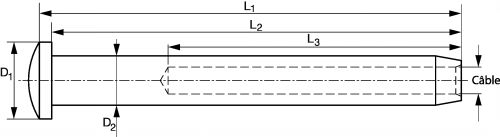 Terminaison à sertir tête cylindrique bombée