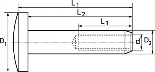 Terminaison à sertir tête cylindrique bombée