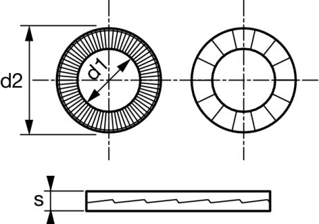 Schéma Rondelle autobloquante collée HEICO-LOCK®