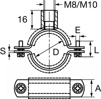 Schéma Collier isophon. M8/10 rondelle imperdable