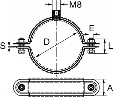 Schéma Collier isophon. M8 descente de gouttière