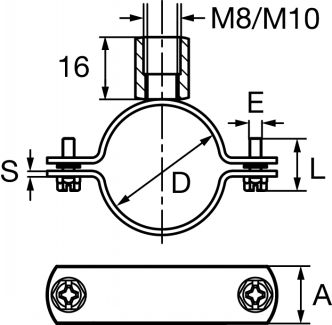 Schéma Collier M8/M10 2 vis rondelles imperdables