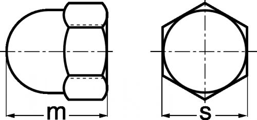 Schéma Ecrou hexagonal borgne
