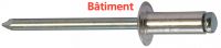 BLIND RIVET FLANGE HEAD ALUMINIUM - STEEL MANDREL ISO 15977 BATIMENT Aluminium tige acier ISO 15977 (Model : 17000)