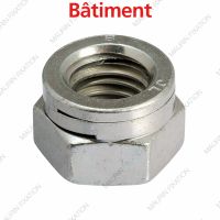 PREVALLING TORQUE TYPE HEXAGON NUT ALL METAL 2 SLOTS NFE 25411 8 CLASS - ZINC PLATED BATIMENT