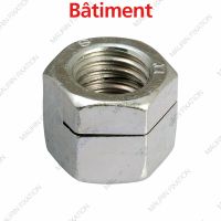 PREVALLING TORQUE TYPE HEXAGON NUT ALL METAL 1 SLOT H=1,3D NFE 25411 8 CLASS - ZINC PLATED BATIMENT