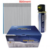 PACK OF 2000 GALVANIZED TH NAILS RIGHTS + 2 GAS CARTRIDGES BATIMENT (Model : 45699BRADS16)