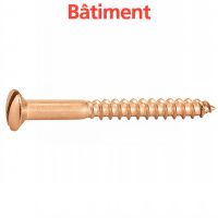 Vis bois tête fraisée bombée fendue laiton / Slotted raised countersunk head wood screws