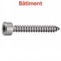 Vis à tôle tête cylindrique six pans creux inox A2 / Hexagon socket head self tapping screws forme C