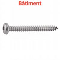 Vis à tôle tête cylindrique large six lobes inox A4 / Six lobe pan head self tapping screws forme C