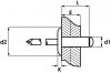 Schéma Rivet aveugle standard tête plate large