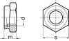 Schéma Ecrou hexagonal autofreiné type P8