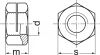 Schéma Ecrou hexagonal autofreiné 1 fente H=D