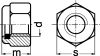 Schéma Ecrou hexagonal autofreiné à anneau