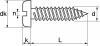 Schéma Vis à tôle tête cylindrique large fendue