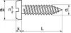 Schéma Vis à tôle tête cylindrique large fendue