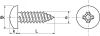 Schéma Vis à tôle tête cylindrique large Phillips