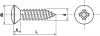 Schéma Vis à tôle tête fraisée bombée Phillips