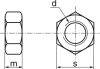 Schéma Ecrou Hexagonal Hu